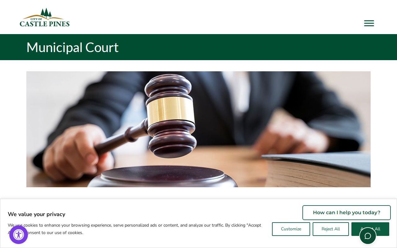 Castle Pines court docket municipal court service page