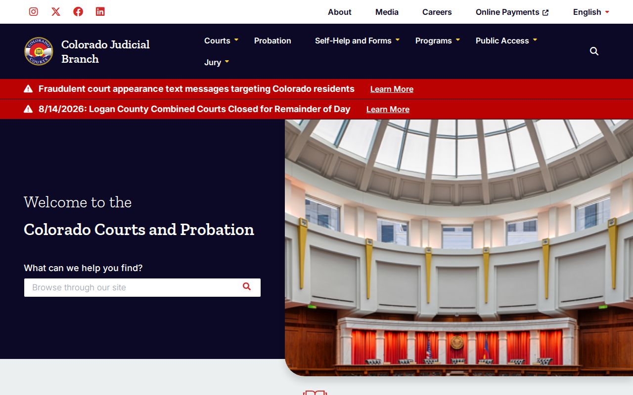 Douglas County civil docket Colorado court sealing forms