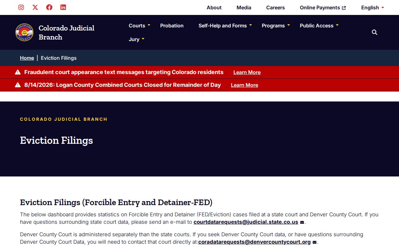 Douglas County civil docket eviction filing dashboard