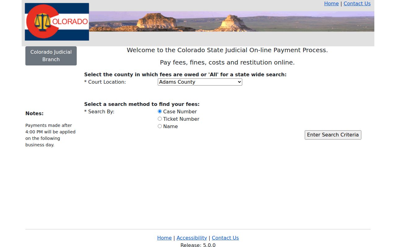 Douglas County case lookup in the Colorado Judicial online channel