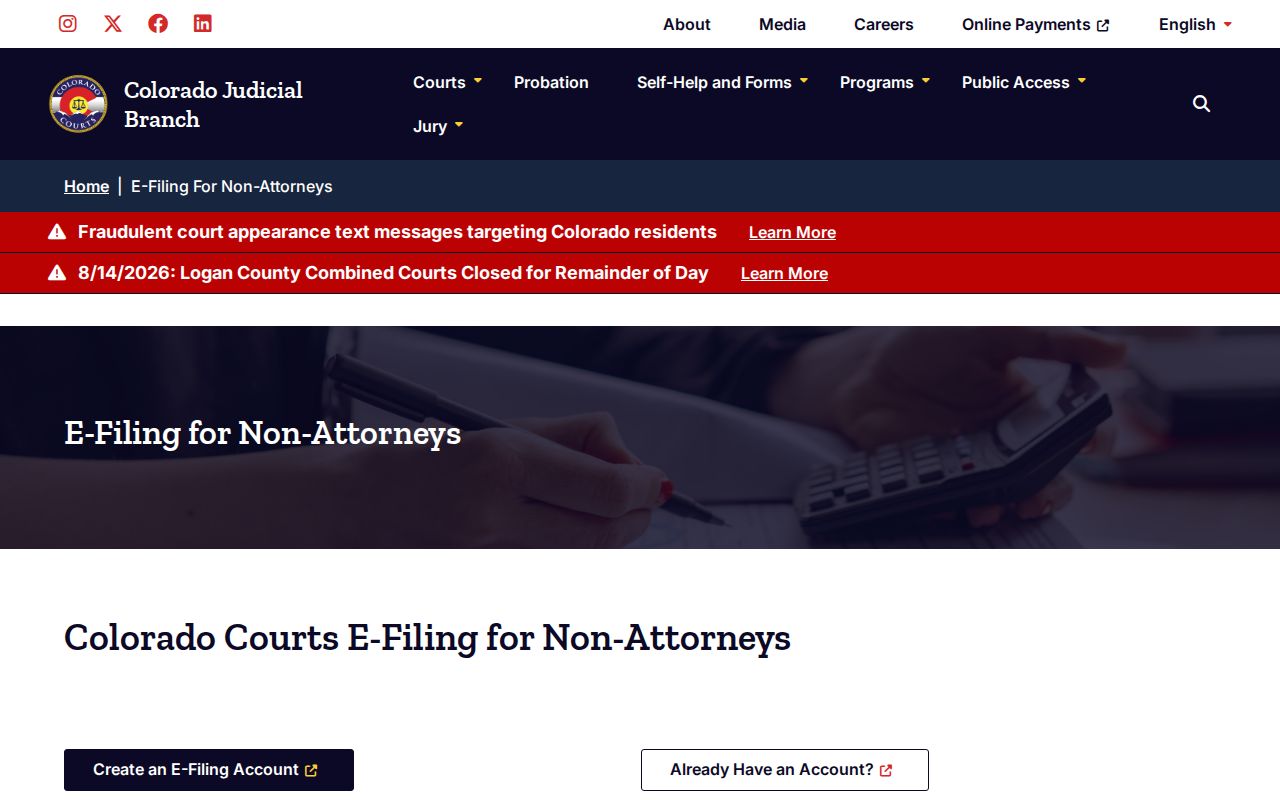 Douglas County case lookup and non-attorney e-filing access